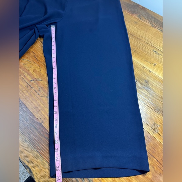 Talbots Women Ponte Cropped Wide Leg Pant Navy Pull-On Elastic Waist Trouser 24W - Picture 4 of 9